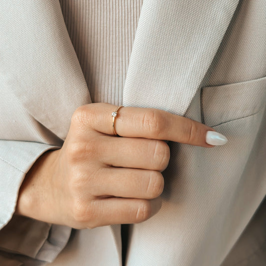 Anello in oro Timeless - Diamante 0.1 CT - Indira