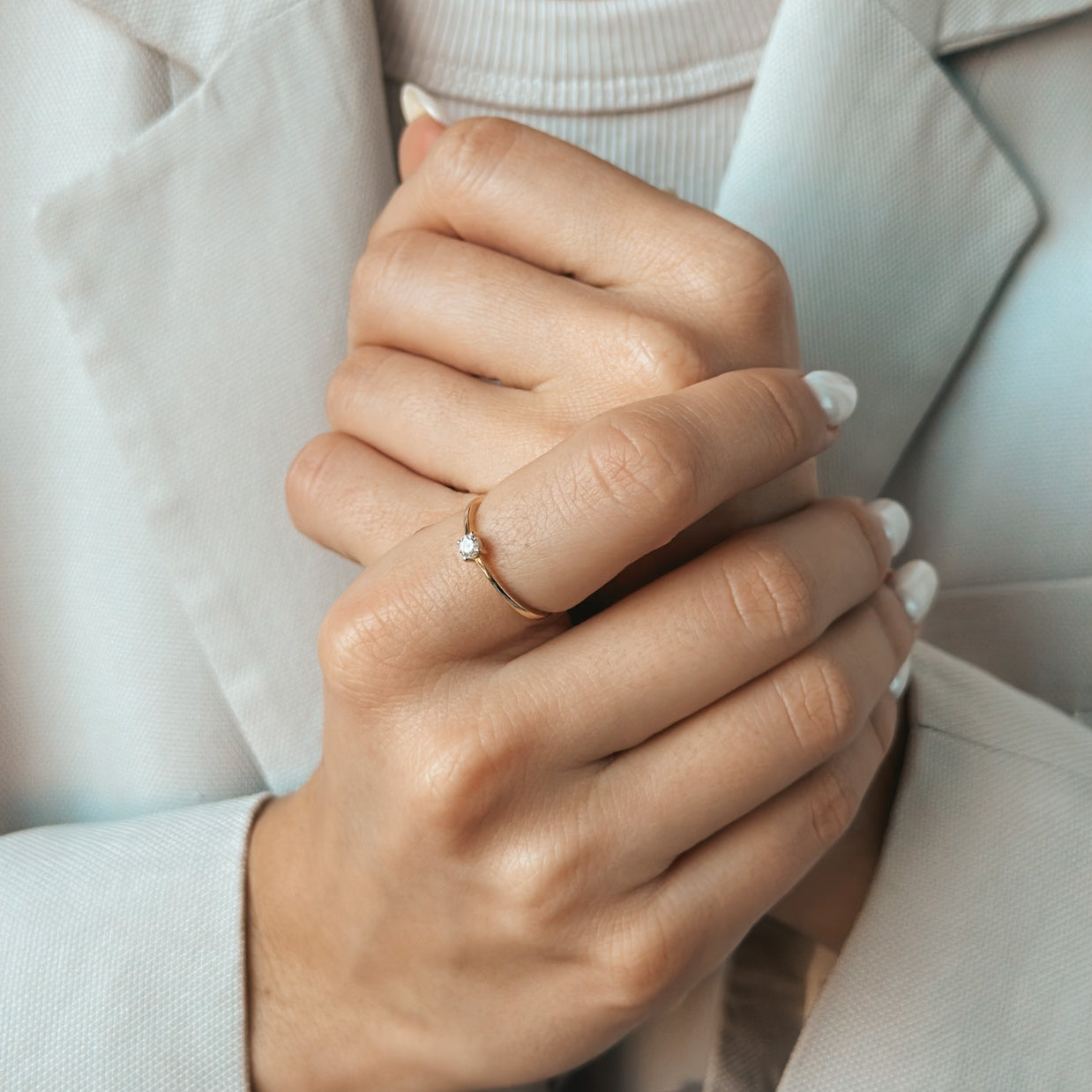 Inel din aur Timeless - Diamant 0.1 CT - Indira