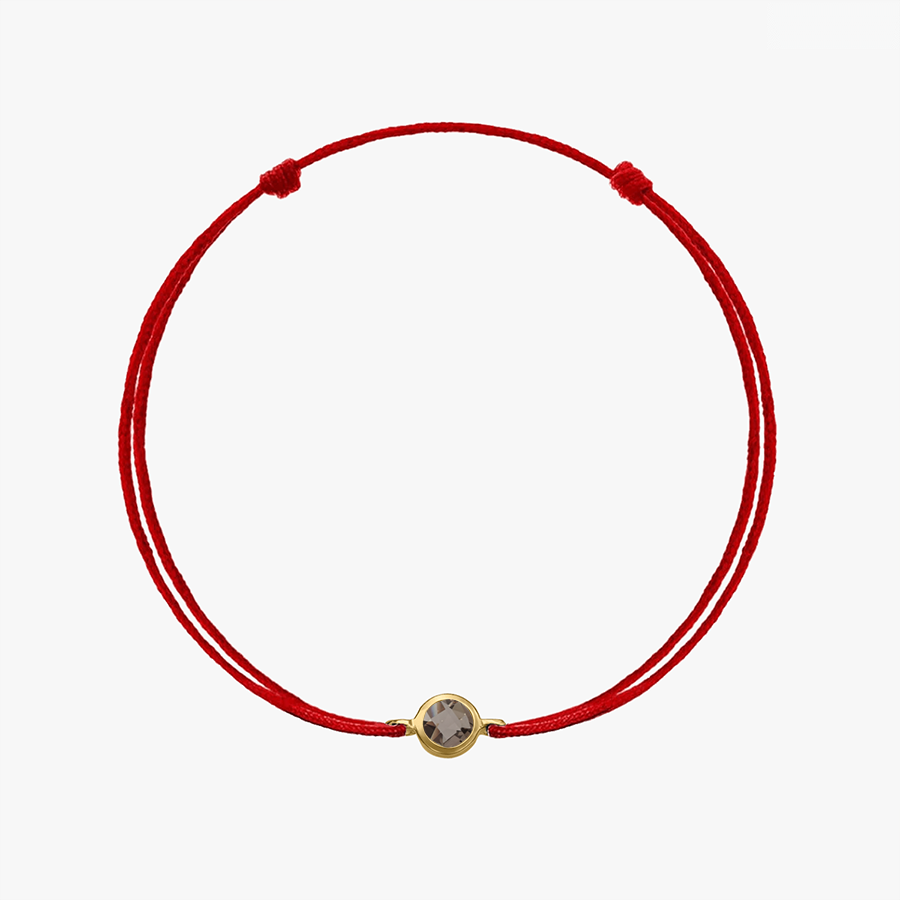 Bracciale cordoncino argento Birthstone Golden Quarzo Fumoso - Indira