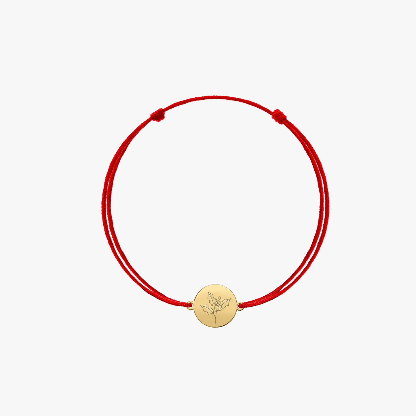Braccialetto con cordino per bambini in oro Birth Flower - December Holly - Indira