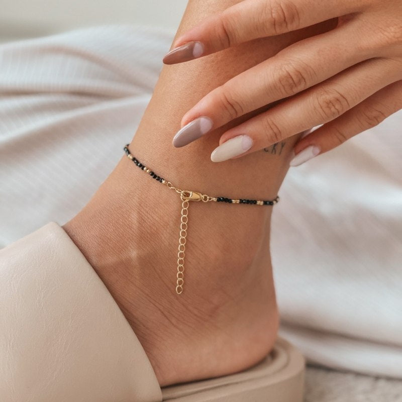 Cavigliera in argento Golden Summerscape - Spinello Nero - Indira