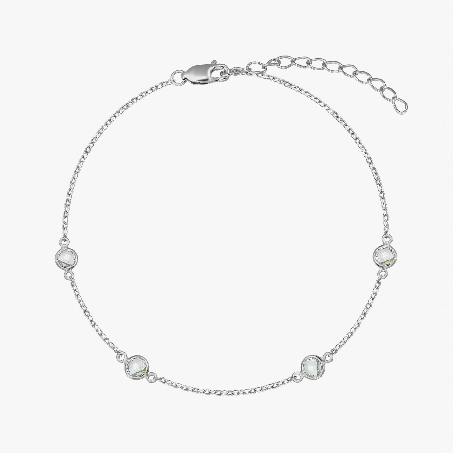 Bracciale in argento Birthstone Dicembre - Topazio Blu - Indira