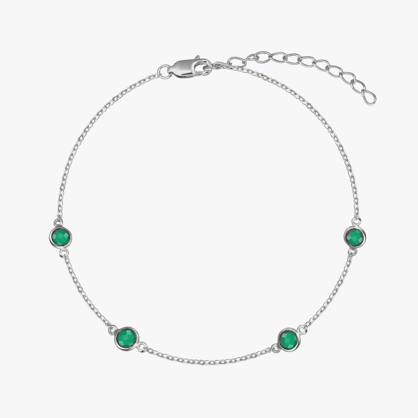 Bracciale in argento Birthstone May - Onice Verde - Indira