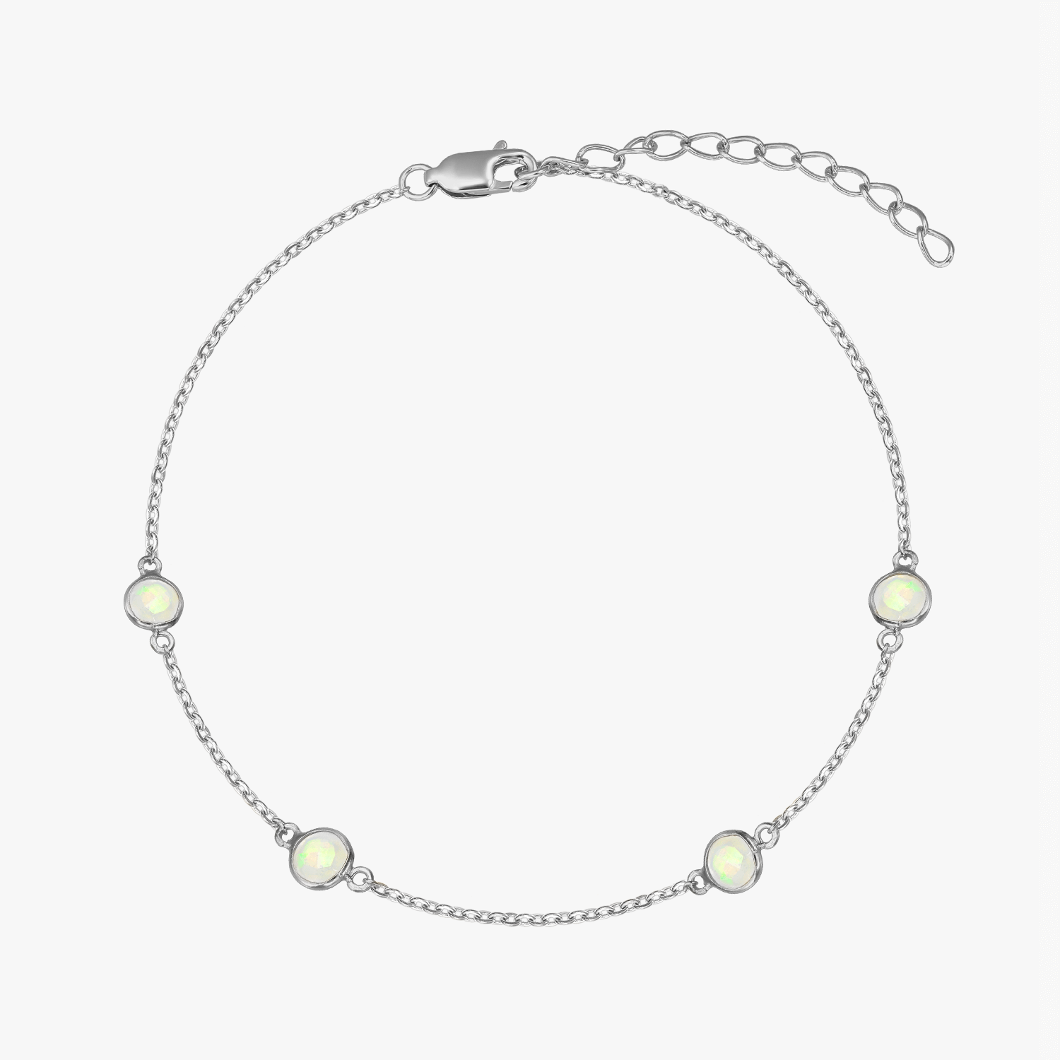 Bracciale in argento Birthstone October - Opale - Indira