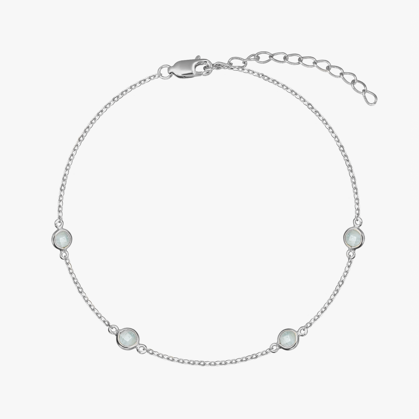 Bracciale in argento Birthstone March - Acquamarina - Indira