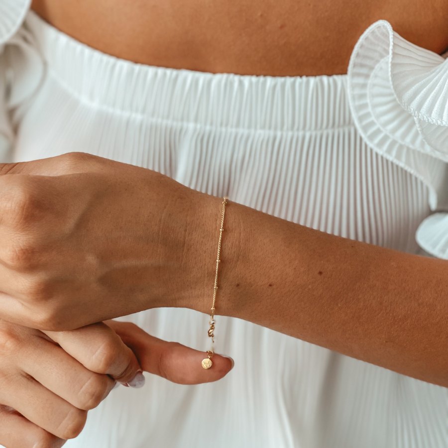 Bracciale in argento Golden Beaded - Indira
