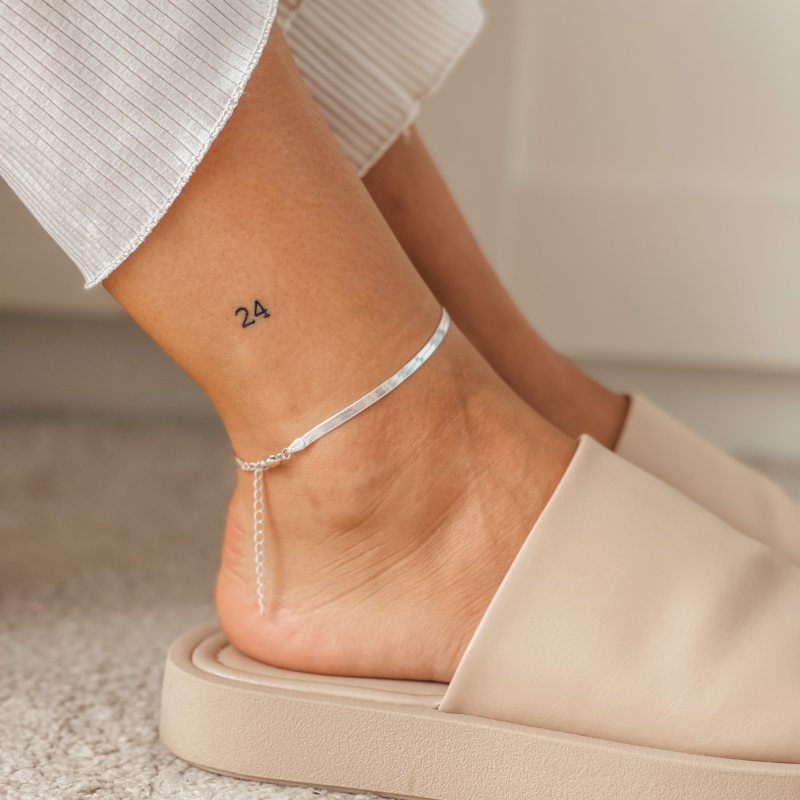 Cavigliera in argento a spina di pesce - Indira