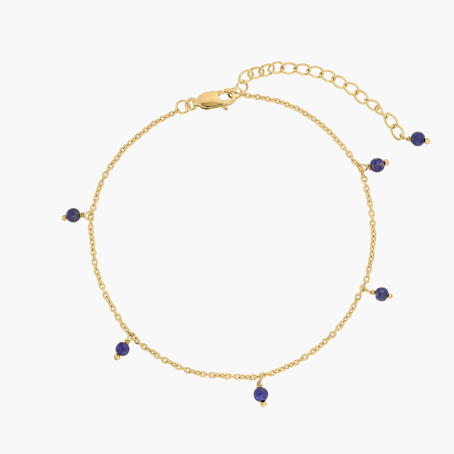 Cavigliera in argento Golden Gem Droplet - Lapis Lazuli - Indira