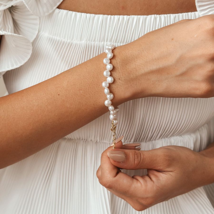 Bracciale in argento Golden Harmony - Perle Naturali - Indira