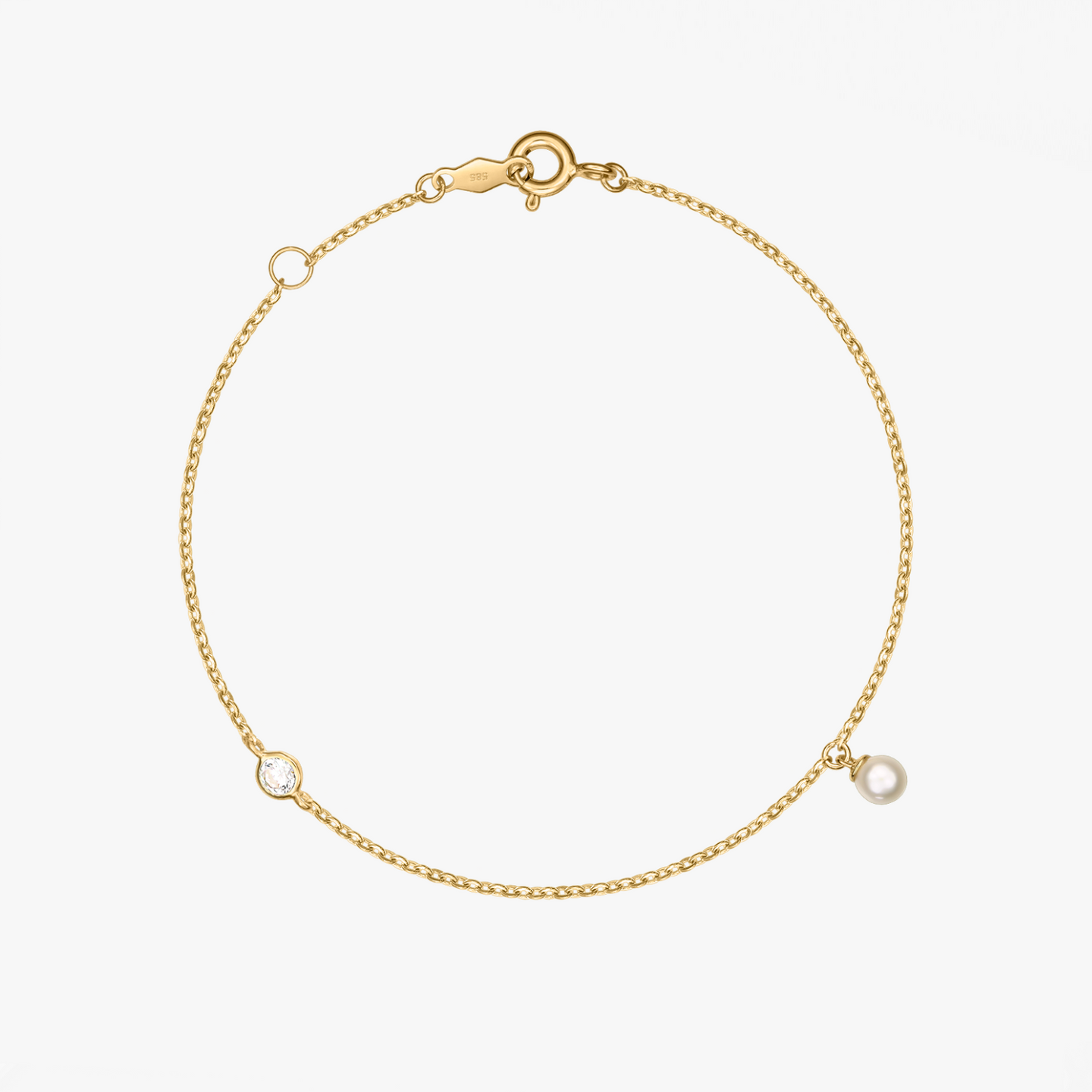 Bracciale in oro Daphne - Perle naturali, Zirconi - Indira