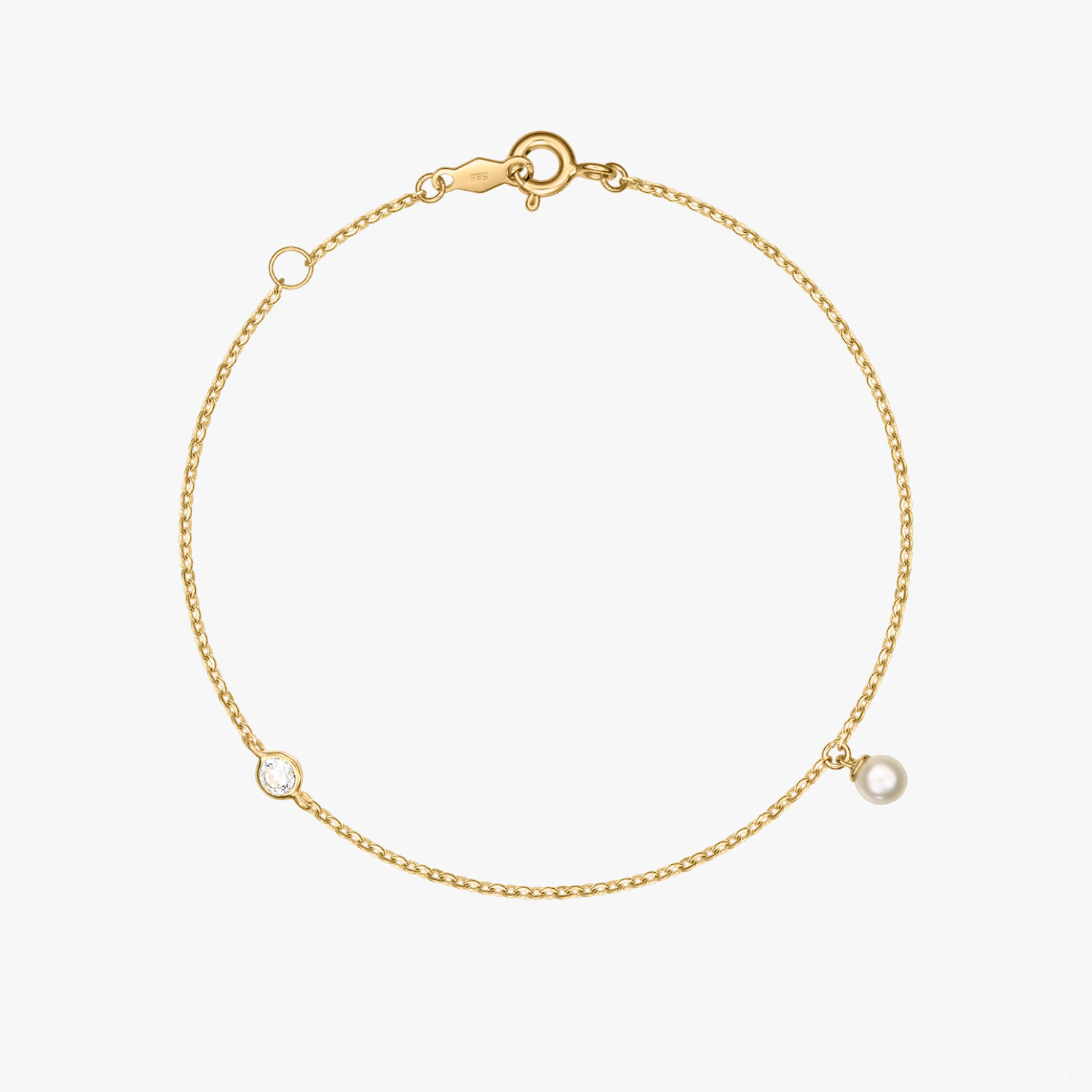 Bracciale in oro Daphne - Perle naturali, Zirconi - Indira
