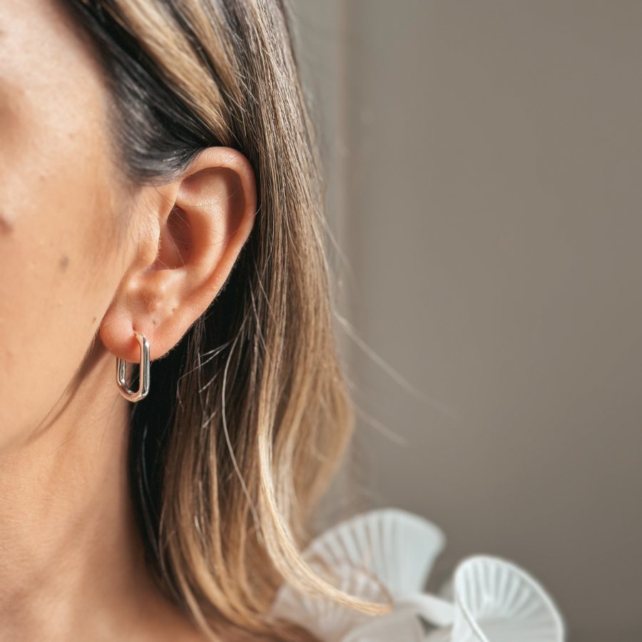 Orecchini in argento Square Hoops - Indira