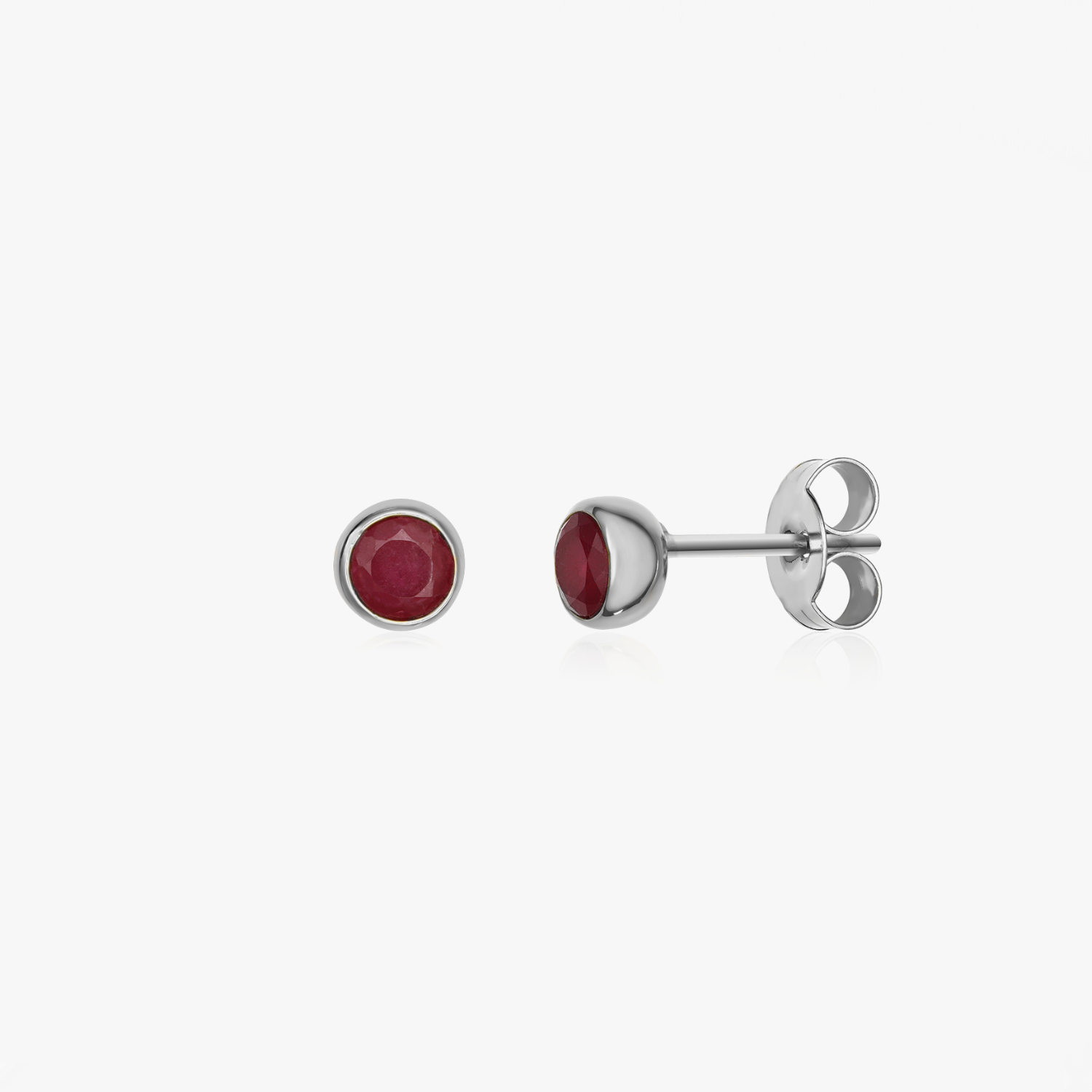 Orecchini in argento Birthstone Luglio - Rubino - Indira