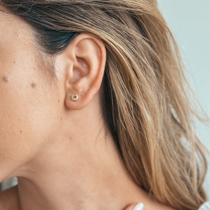 Orecchini in argento Pietra Nascita Novembre - Citrino - Indira