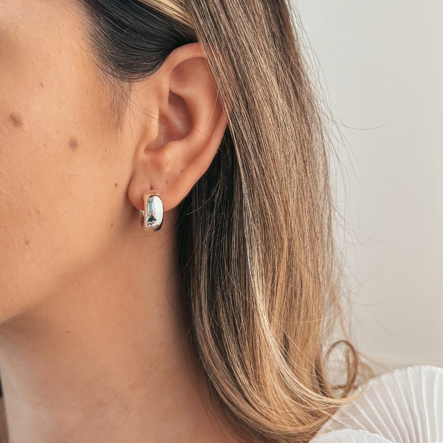 Orecchini in argento Bold Maxi Hoops - Indira