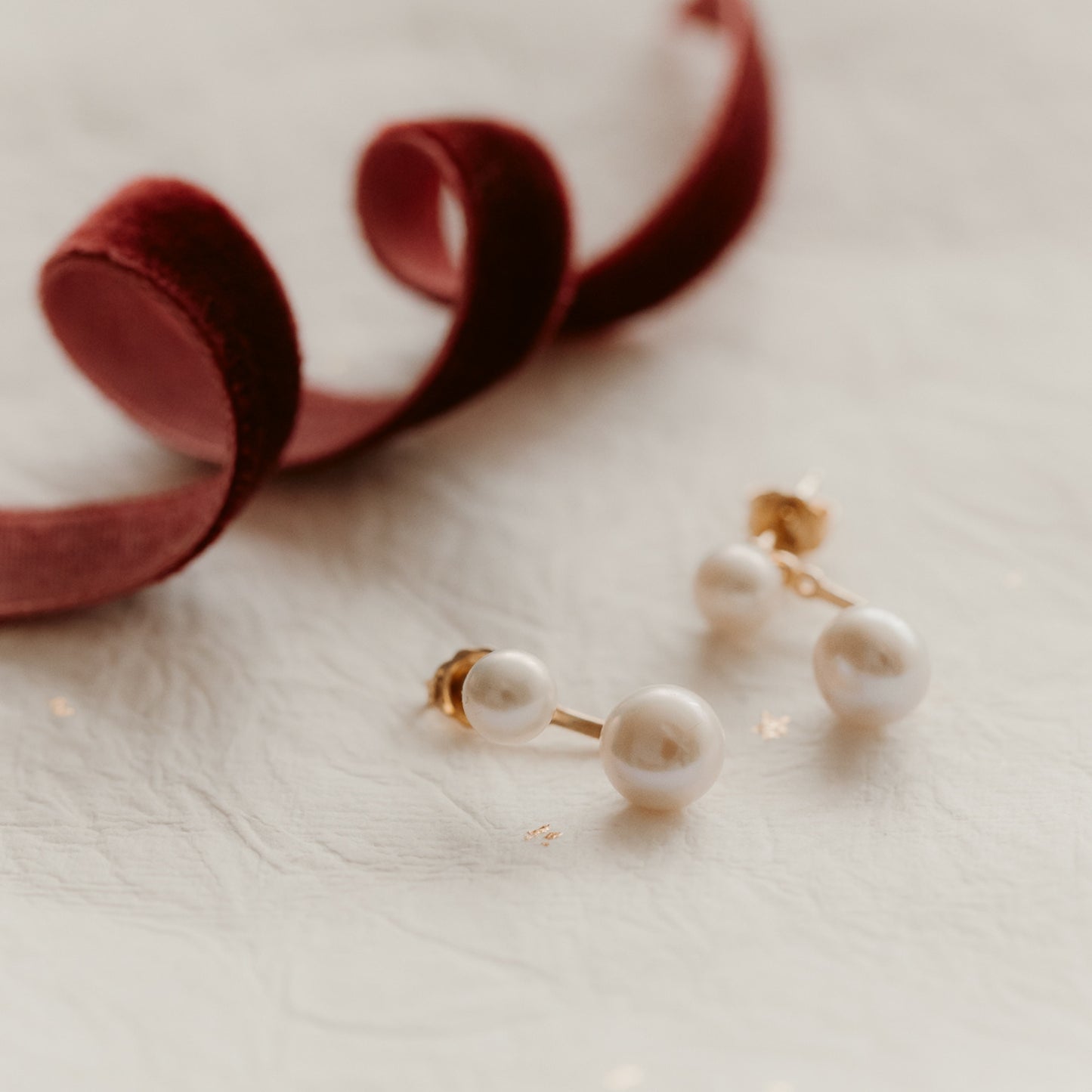 Orecchini in argento Golden Duo - Perle naturali - Indira