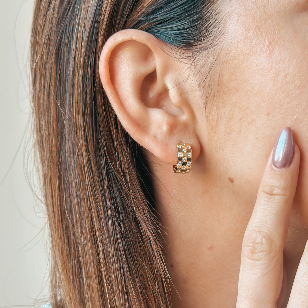 Orecchini in argento Golden Circle - Zirconia - Indira