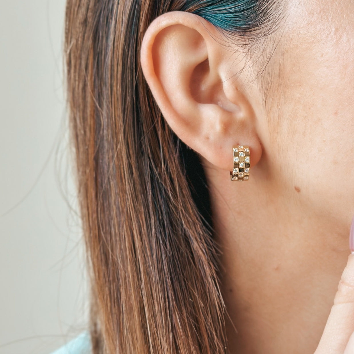 Orecchini in argento Golden Circle - Zirconia - Indira