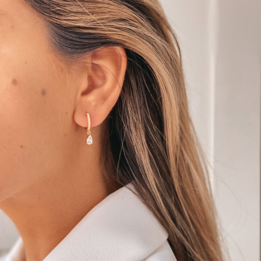 Orecchini in argento Golden Devi - Zirconio - Indira