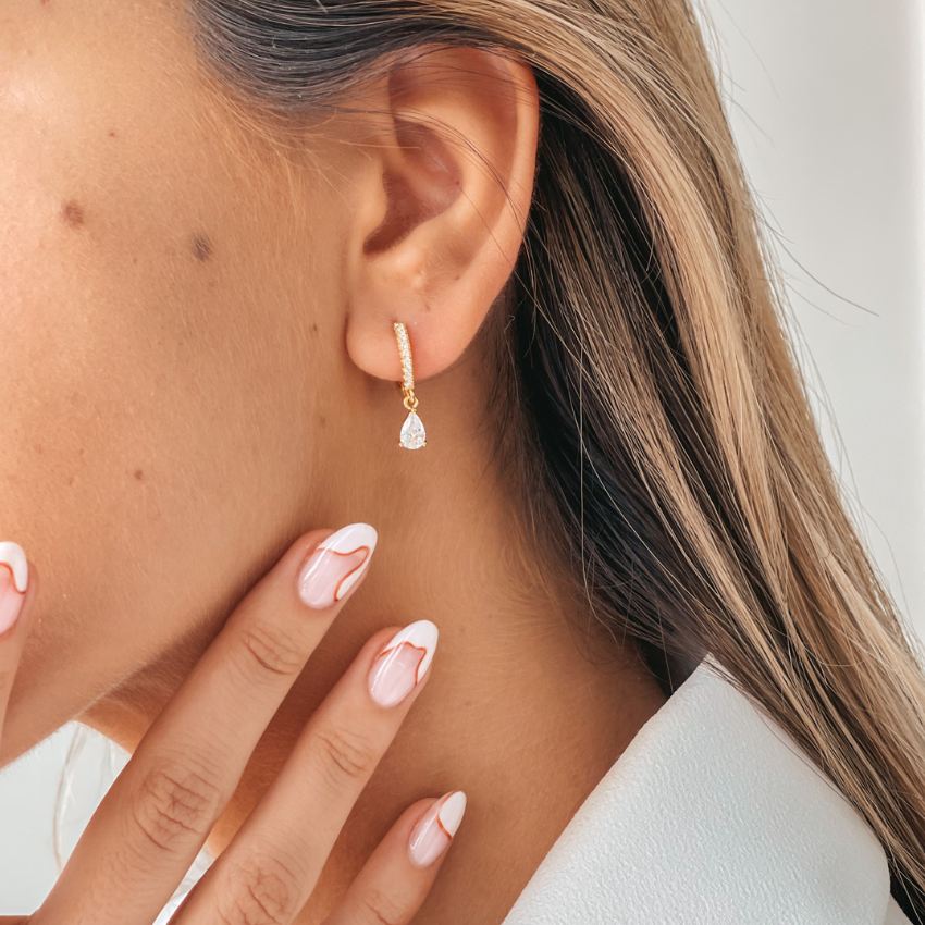 Orecchini in argento Golden Devi - Zirconio - Indira