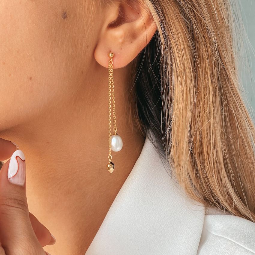 Orecchini in argento Golden Eliana - Perle naturali - Indira