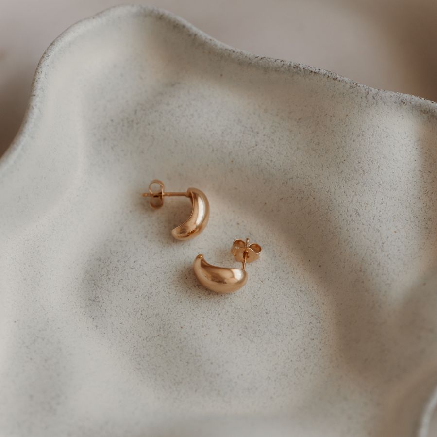 Orecchini in argento Golden Half Dome - Indira
