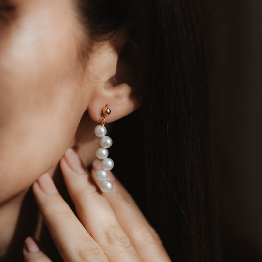 Orecchini in argento Golden Harmony - Perle Naturali - Indira