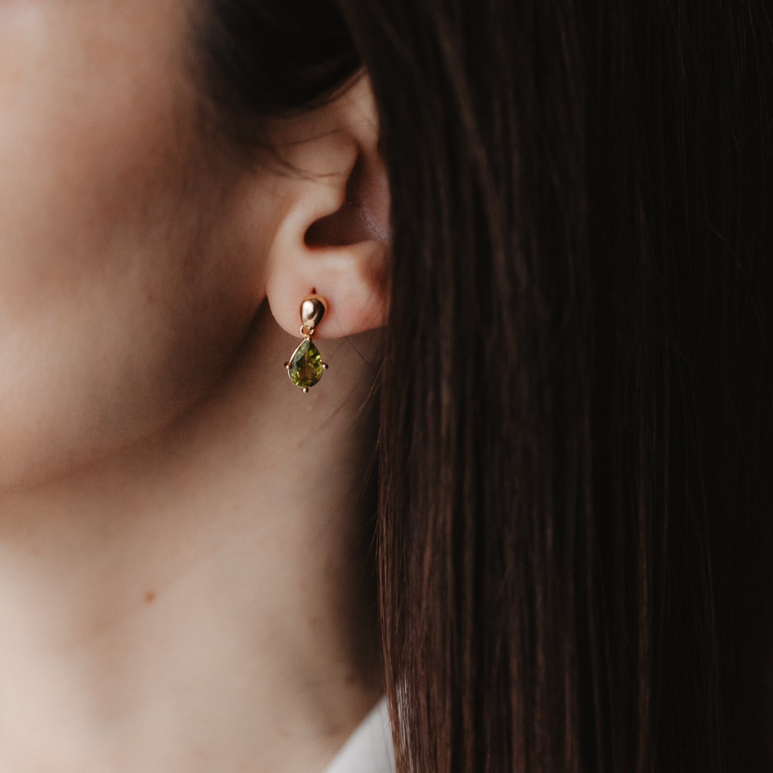 Orecchini in argento Golden Kaylee - Peridot - Indira