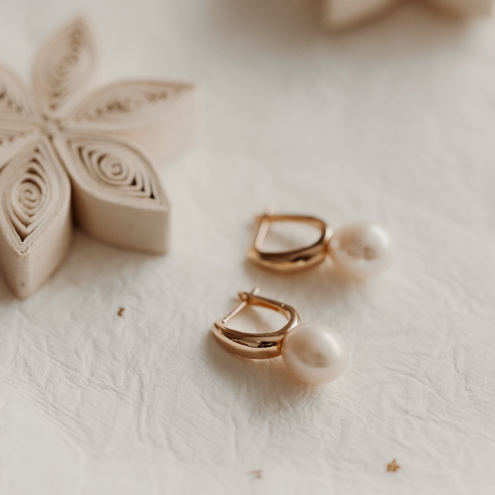 Orecchini in argento Golden Madeleine - Perle naturali - Indira