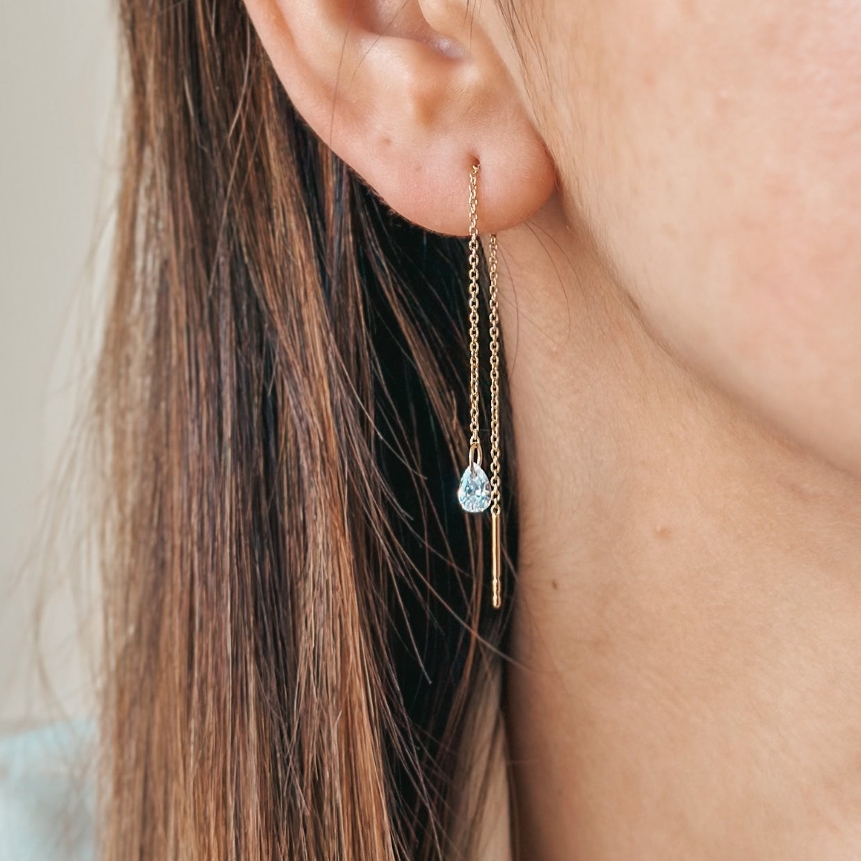 Orecchini in argento Golden Solitaire - Zirconia - Indira