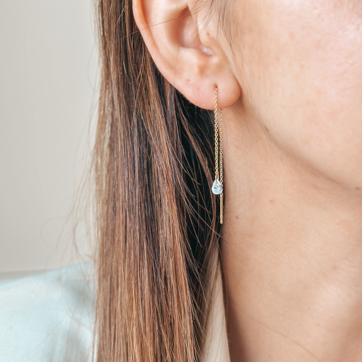 Orecchini in argento Golden Solitaire - Zirconia - Indira