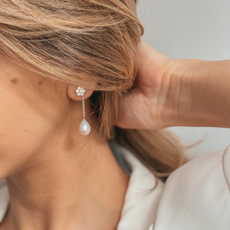 Orecchini in argento Midwinter - Perle Naturali - Indira
