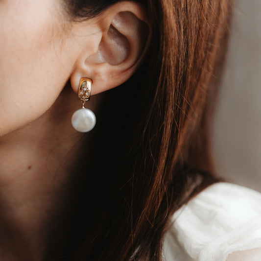 Orecchini in argento Mika - Perle Naturali e Zirconi - Indira