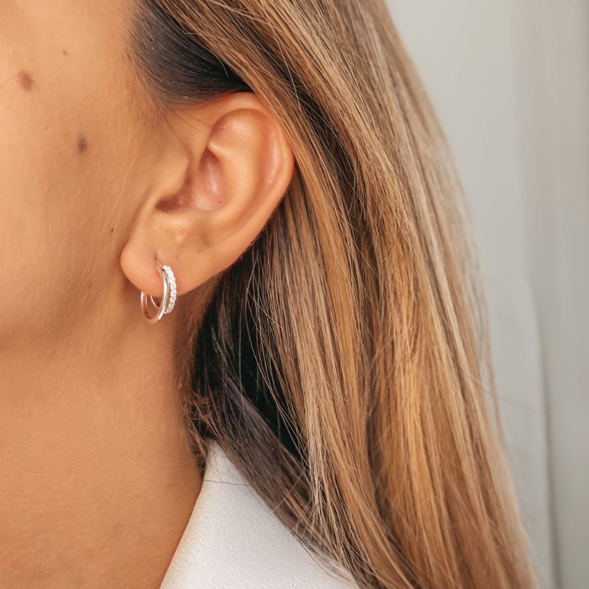 Orecchini in argento Siamese - Zirconia - Indira