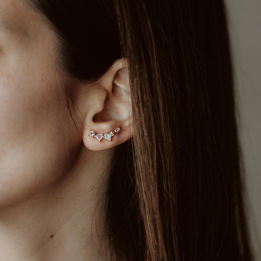 Orecchini in argento Valery Golden - Pietra di Luna - Indira