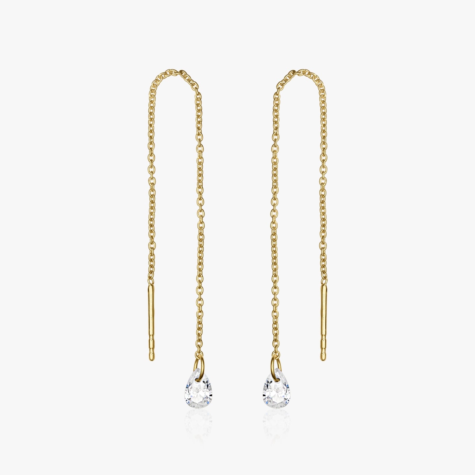 Orecchini in argento Golden Solitaire - Zirconio - Indira