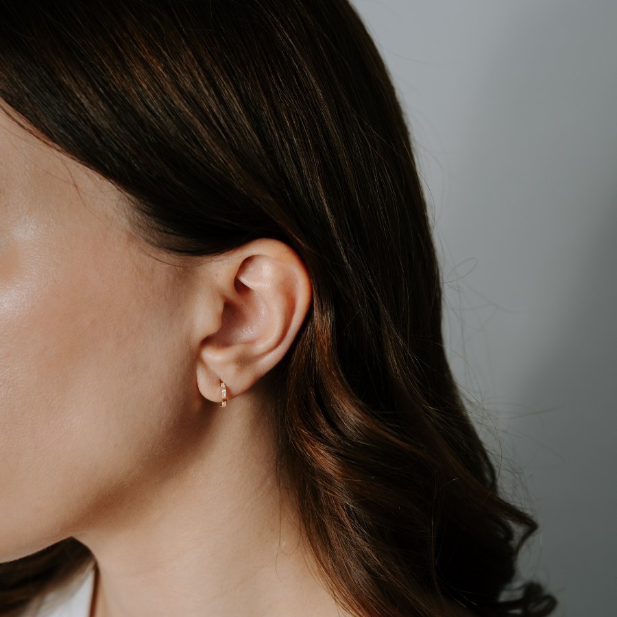 Orecchini oro Carreau - Zirconia - Indira