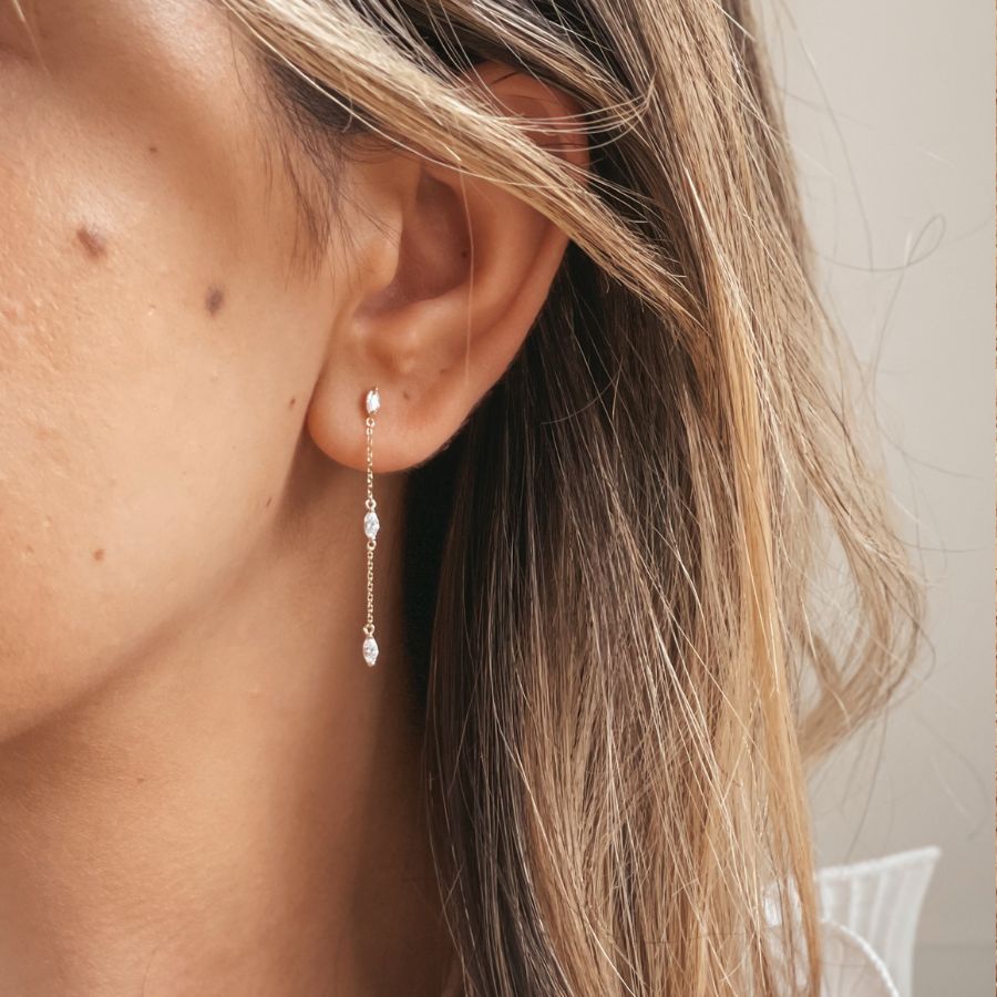 Orecchini in oro Crystal Drops - Zirconia - Indira