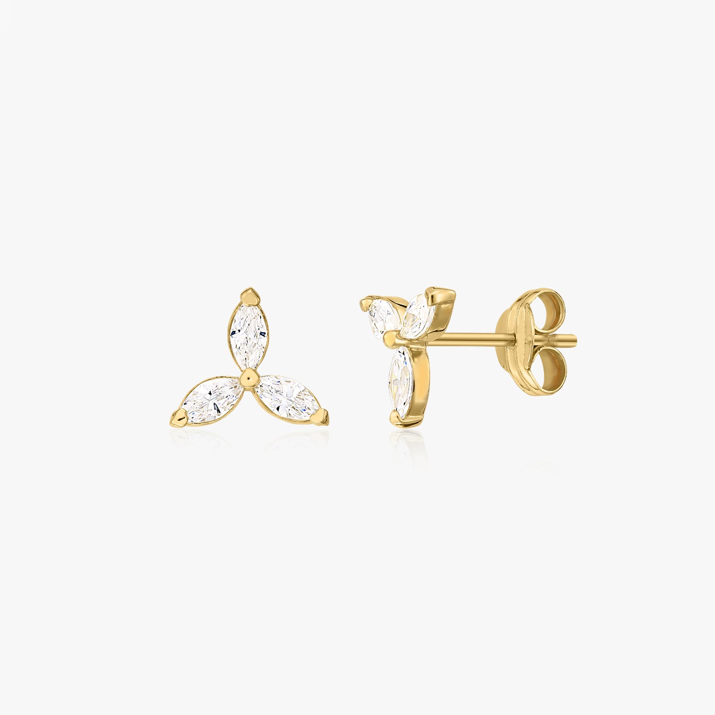 Orecchini in oro Flower Studs - Zirconia - Indira