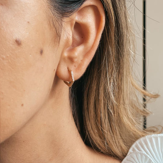 Orecchini in oro Hexagon Hoops - Indira