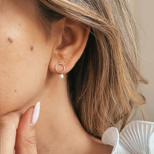 Orecchini in oro Mini Studs - Perle naturali - Indira