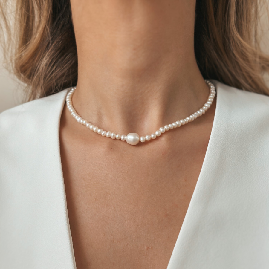 Collana in argento Chanti - Perle coltivate - Indira