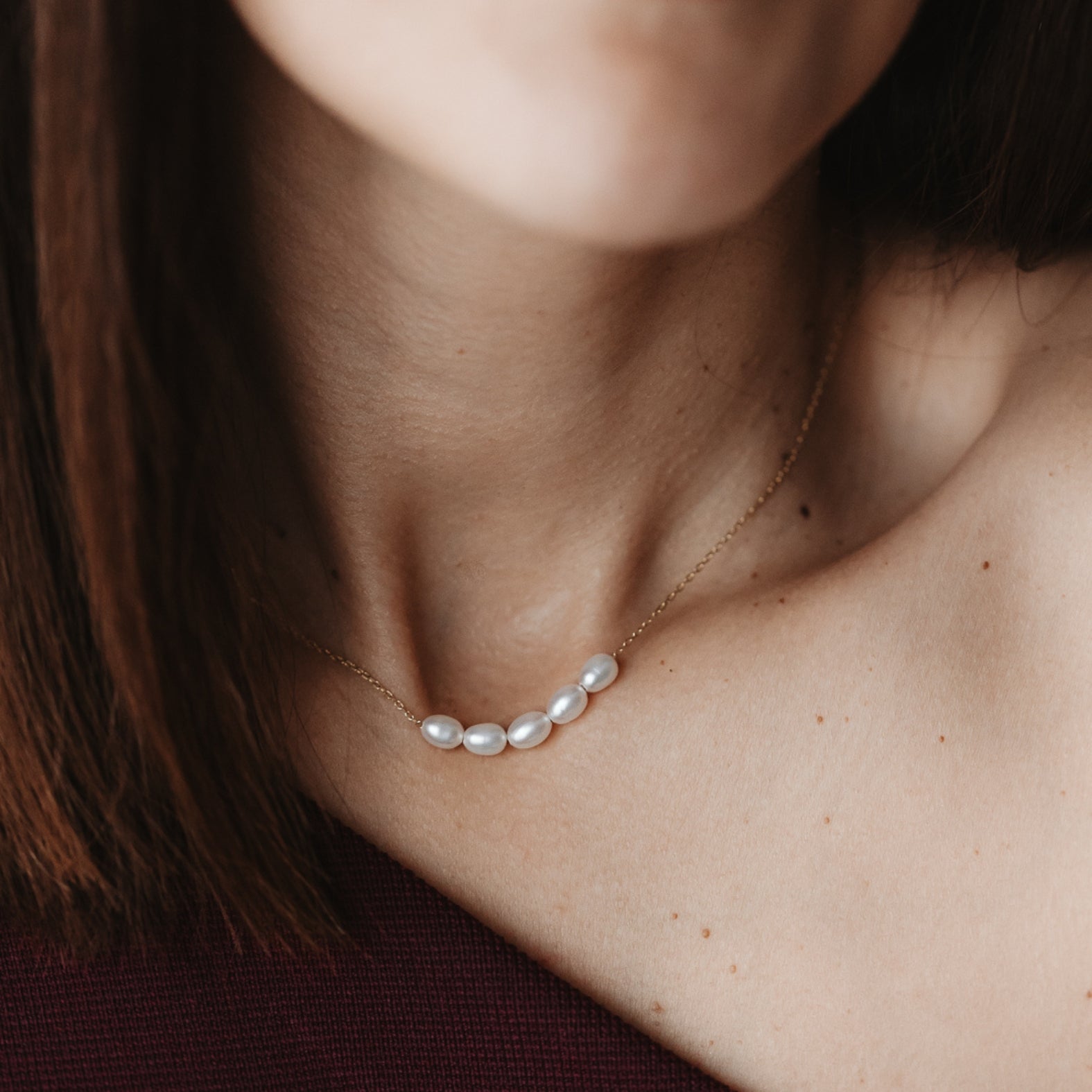 Collana in argento Golden Maia - Perle naturali - Indira