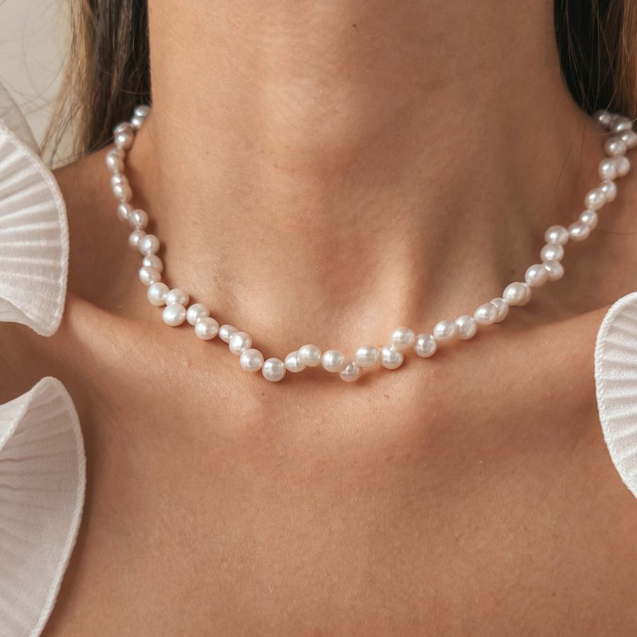 Collana in argento Golden Harmony - Perle Naturali - Indira