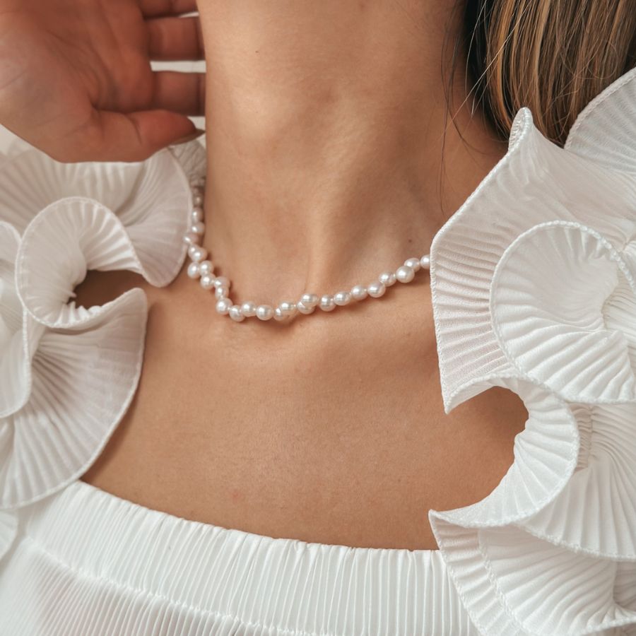 Collana in argento Golden Harmony - Perle Naturali - Indira