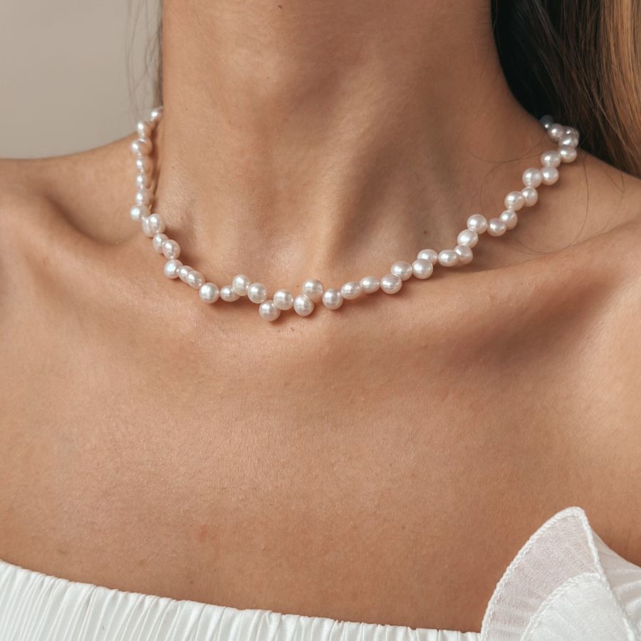 Collana in argento Golden Harmony - Perle Naturali - Indira