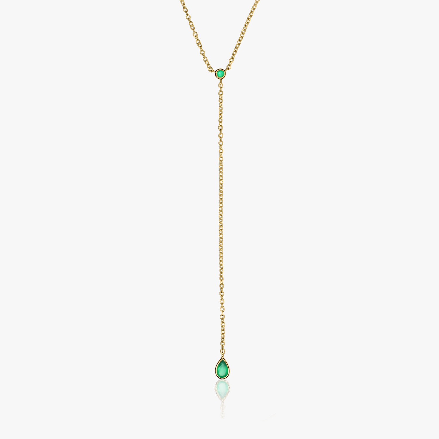 Collana in argento Golden Lariat - Onice Verde - Indira