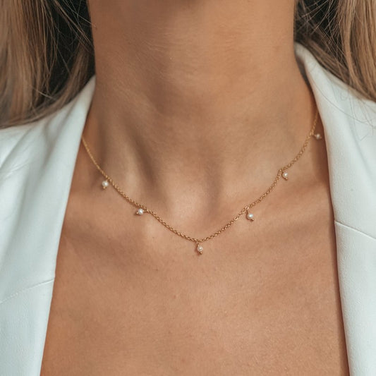 Collana d'argento Golden Margot - Perle Naturali - Indira