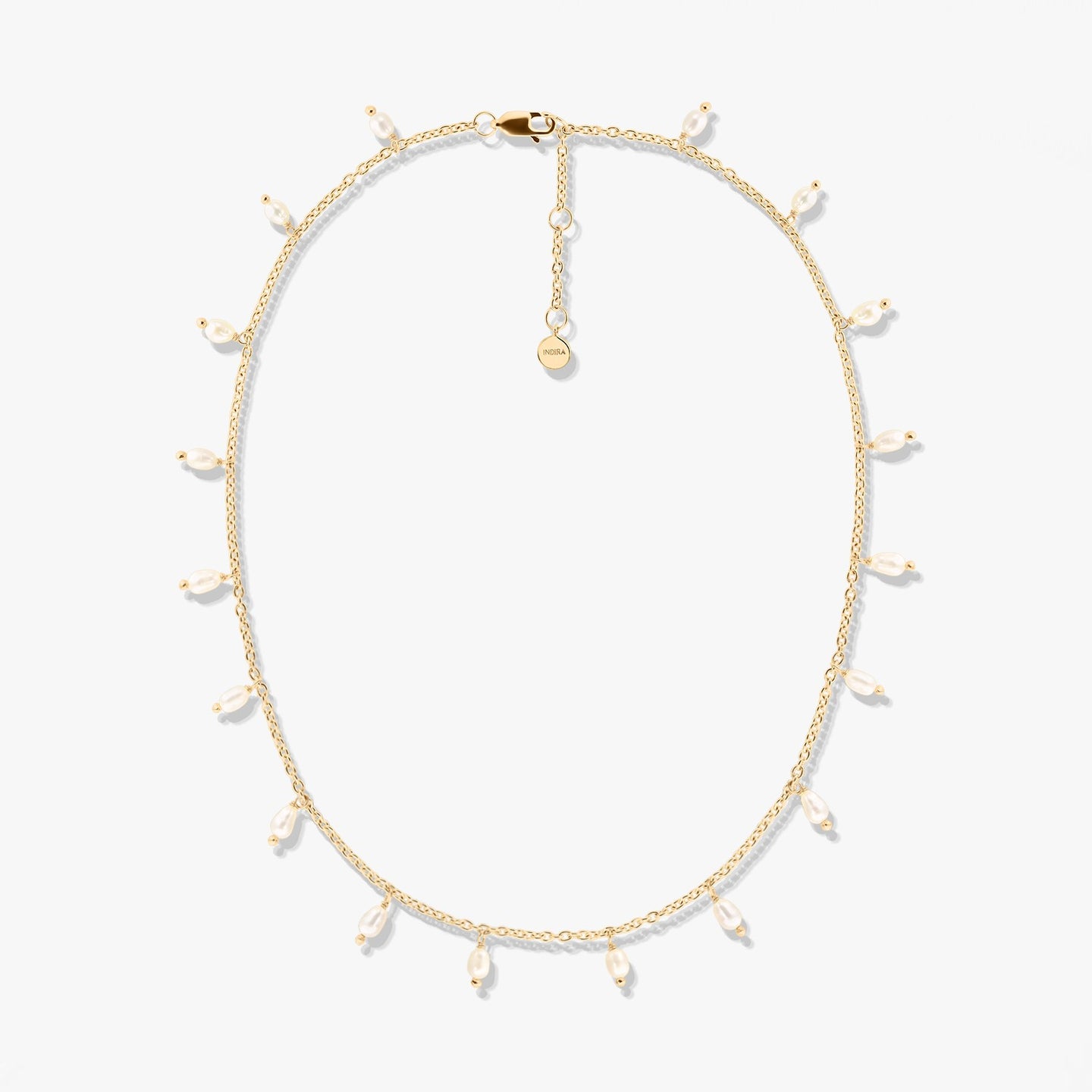 Collana in Argento Golden Pearl Drops - Perle Naturali