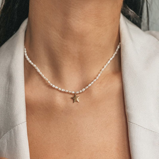 Collana in argento Tiana Golden - Perle Naturali - Indira